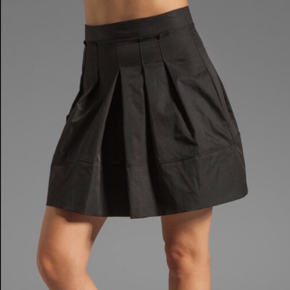 Anthropologie x Lights Mini Skirt Linen black pleated Academia Tennis Pockets 16 - Picture 1 of 4